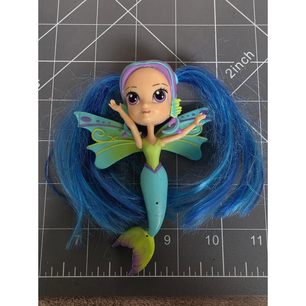 Swimways Fairy Mermaid Doll Blue Hair Wings Pool Toy Figure Teal Green Purple